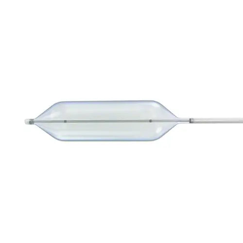 A clear glass container with a metal rod from Bbraun.