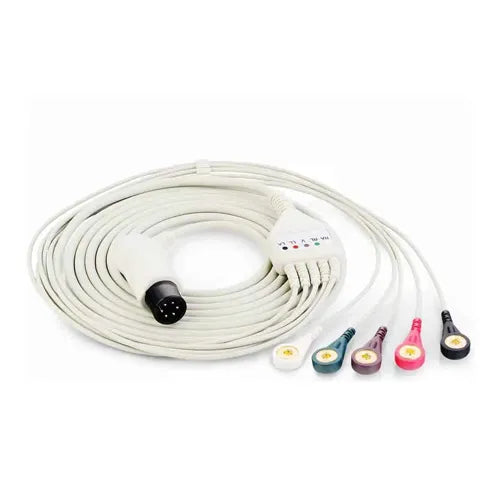 Medical cable with various connectors on a white background