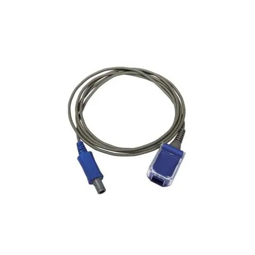 Cable with blue connectors on a white background