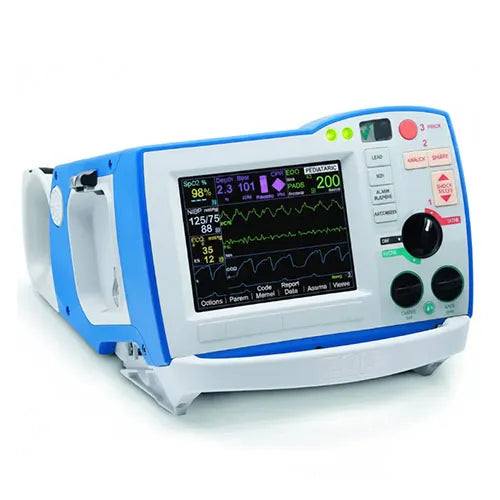 ZOLL R Series ALS defibrillator monitor with ECG waveform display and integrated pacing and monitoring controls.
