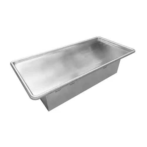 Stainless steel seclusion bed in a white background