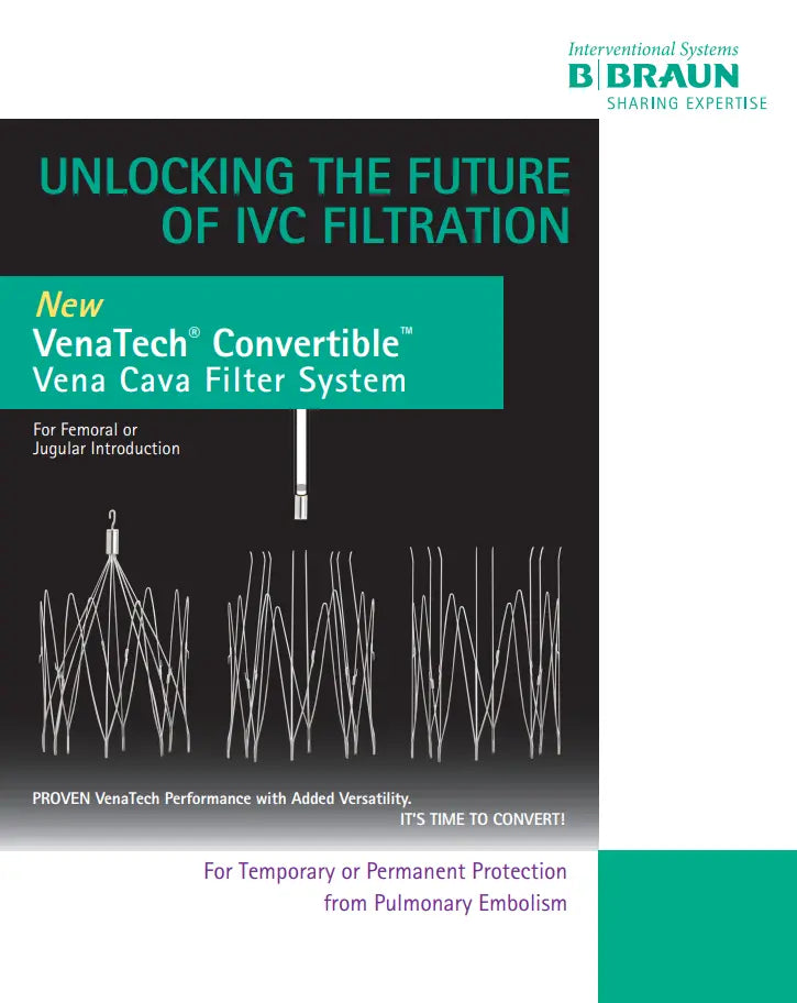 A BBraun VenaTech Convertible Vena Cava Filter Catalog