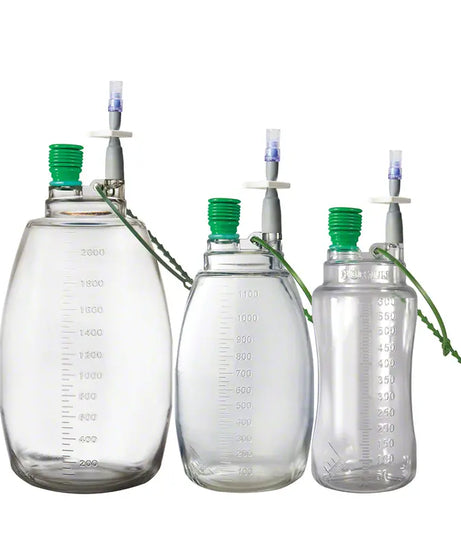 A Bbraun ACCEL Evacuated Drainage Bottles.