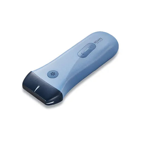 Blue electronic device with 'Nikon' branding on a white background
