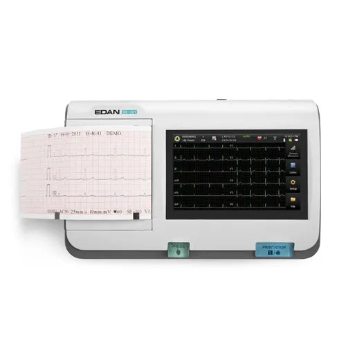 Edan ECG machine on a white background