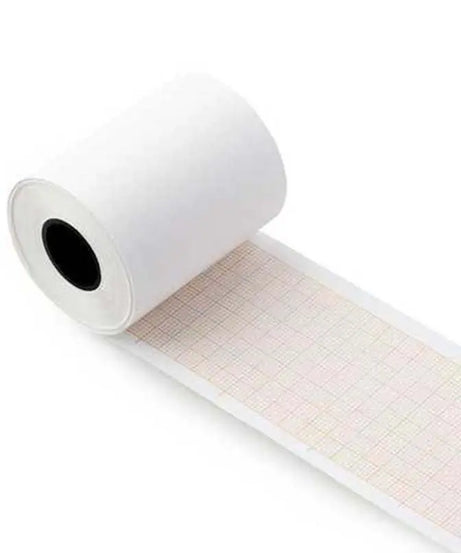 Roll of paper with grid pattern on a white background