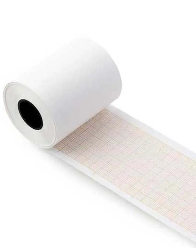 Roll of paper with grid pattern on a white background