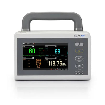 Medical device with digital display on a white background