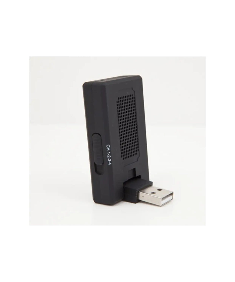 Black USB adapter on a white background