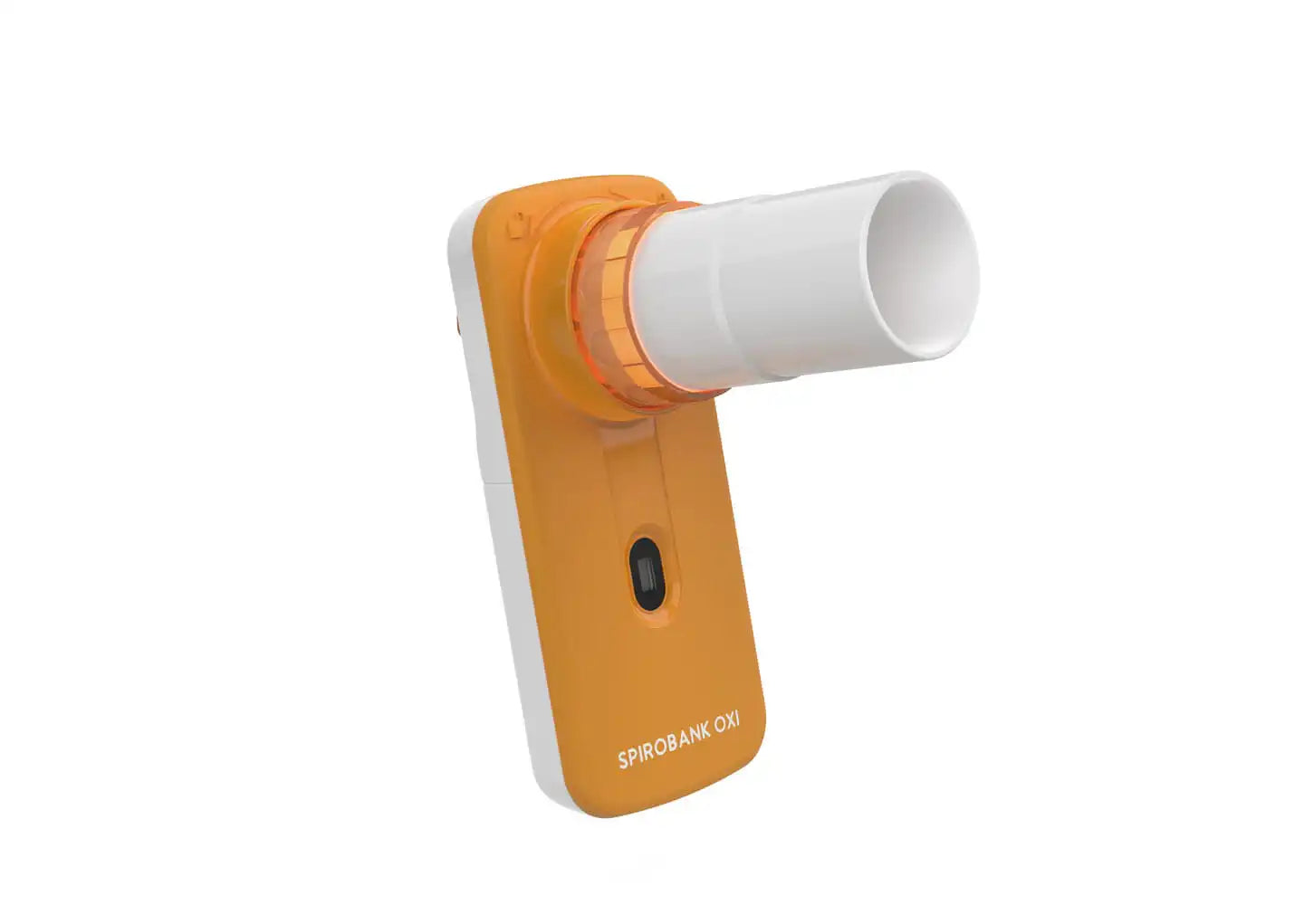 Orange and white Spirobank CDR device on a white background