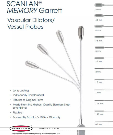 Scanlan Memory Garrett Vascular Dilators / Vessel Probes Catalog