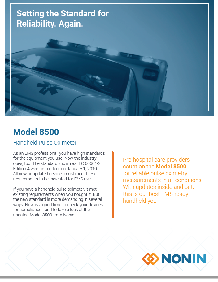 NONIN 8500 Handheld Pulse Oximeter Catalog