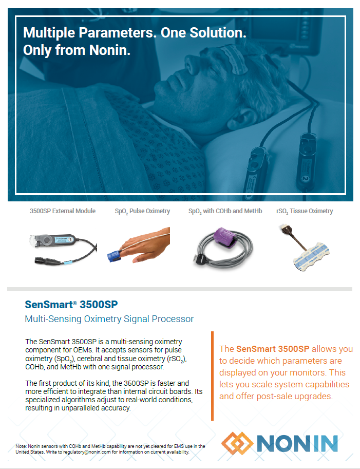 NONIN SenSmart 3500SP Multi-Sensing Oximetry Signal Processor Catalog