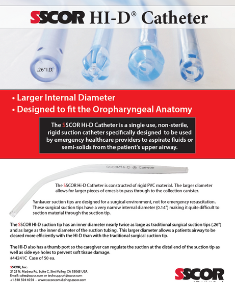 SSCOR HI-D Catheter Catálogo