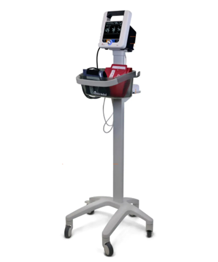 Medical device on a stand with a white background