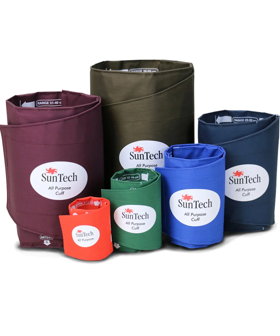 Set of SunTech fabric pots in various colors on a white background