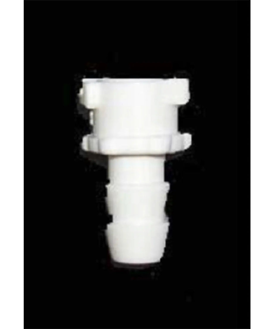 White plastic fitting on a black background