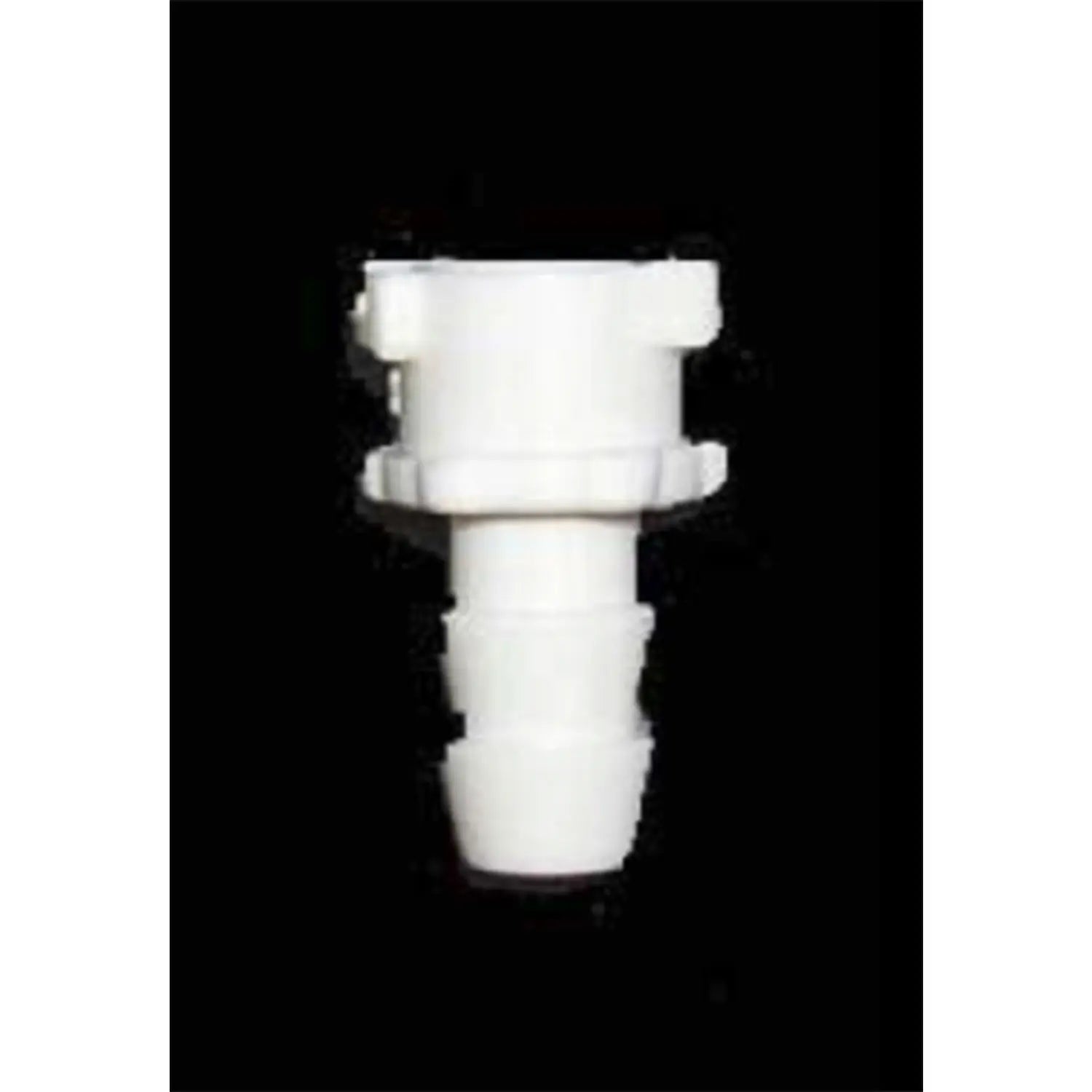 White plastic fitting on a black background
