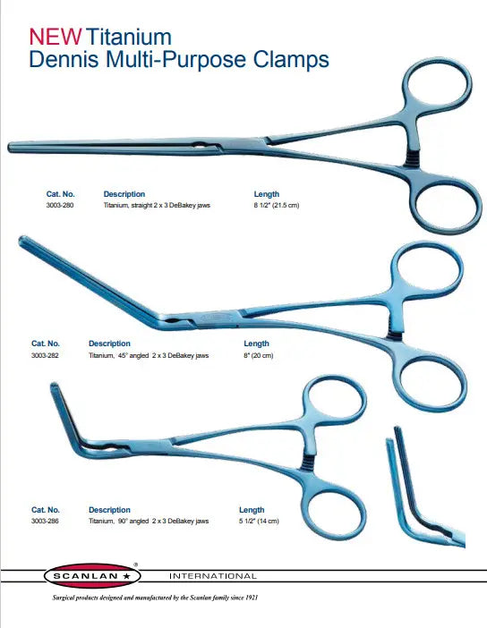 Scanlan Titanium Dennis Multi-Purpose Clamps Catalog
