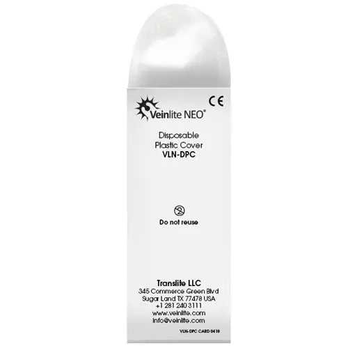 White disposable plastic cover with Veillite NEO branding on a white background