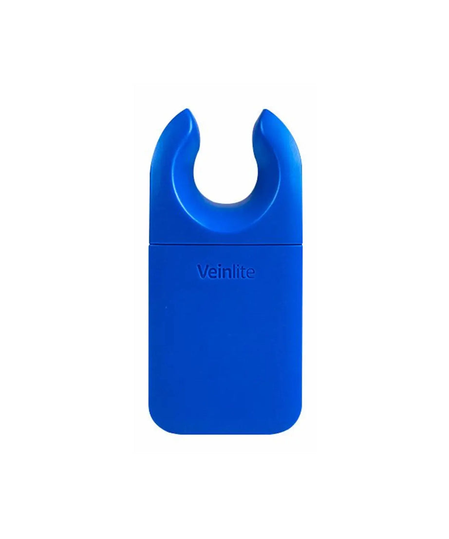 Blue medical device with 'Veinlite' branding on a white background