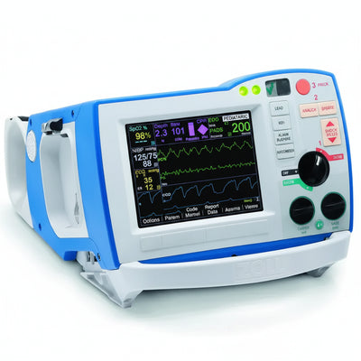 ZOLL R Series ALS defibrillator monitor with ECG waveform display and integrated pacing and monitoring controls.