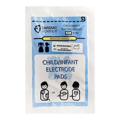 A ZOLL pediatric defibrillation pads in a white and light blue package for G3 AED. 
