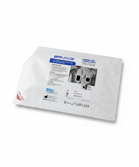 Pro-padz liquid gel electrode package with ZOLL branding.