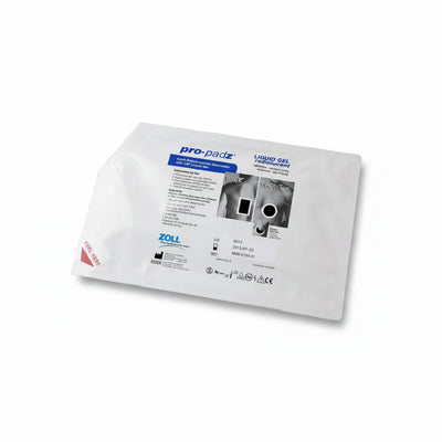 Pro-padz liquid gel electrode package with ZOLL branding.