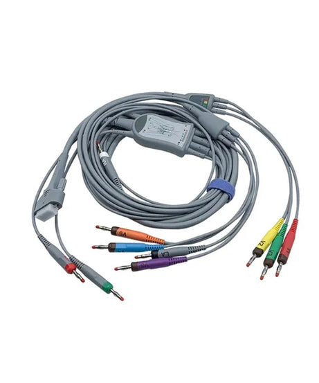 EDAN 01.57.471095-11 ECG Cable 3-Lead,6-Pin, Snap, Defib, AHA, 3.5m, Reusable