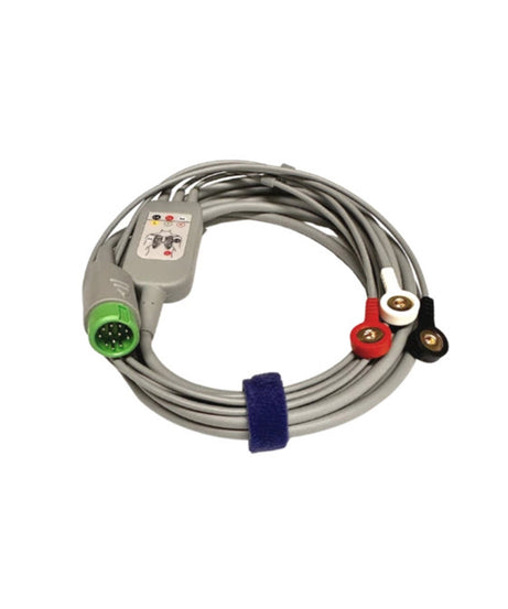 EDAN V-ECG.3LS 3 Lead ECG Cable, Snap, Integrated, 12 Pin