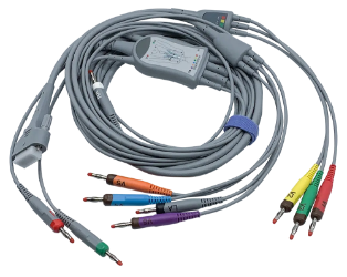 EDAN 01.57.471095-11 ECG Cable 3-Lead,6-Pin, Snap, Defib, AHA, 3.5m, Reusable